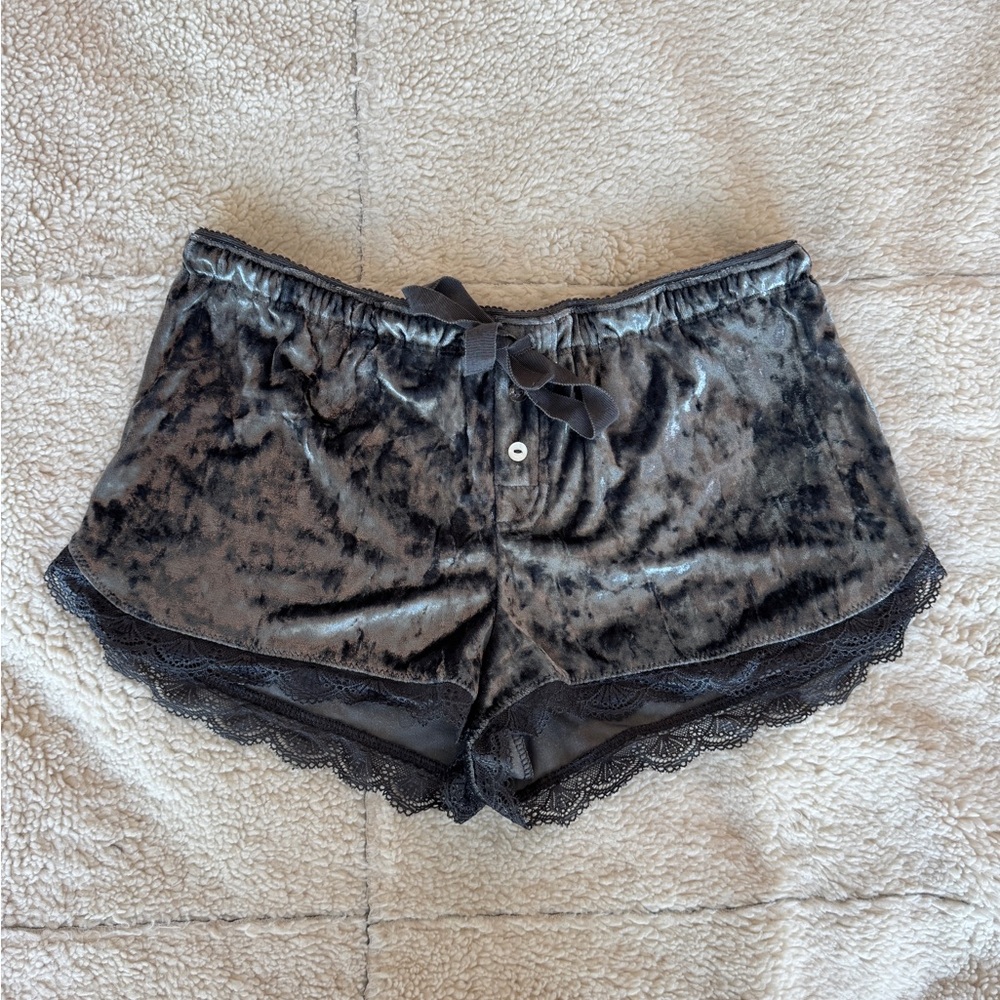 Sexy Soft Velvet Lace Pajama Shorts | Size Small